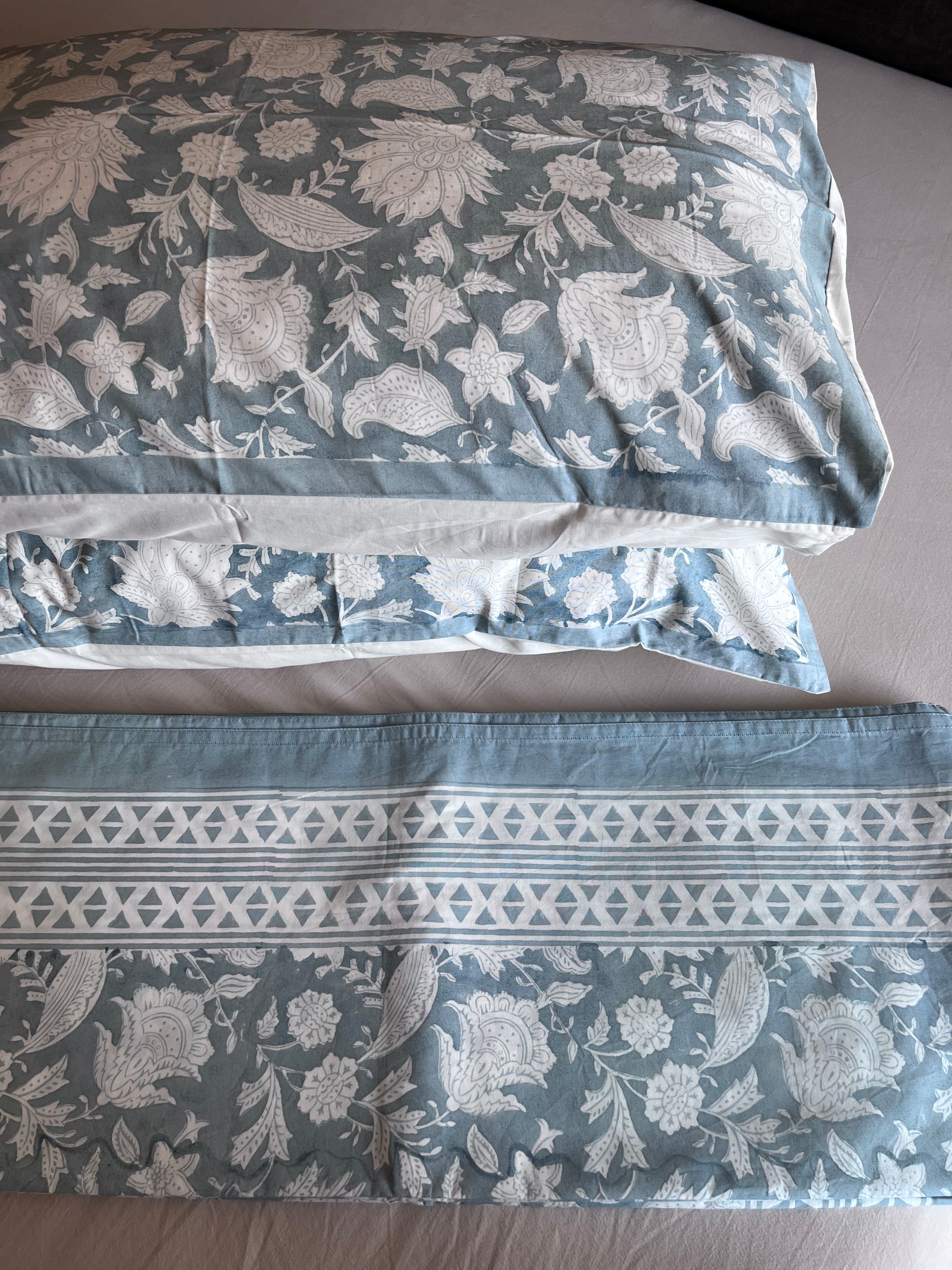 Columbia Blue Reversible Cotton Quilt