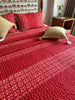 Red Ajrakh Cotton Quilted Bedspread Set