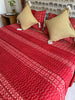 Red Ajrakh Cotton Quilted Bedspread Set