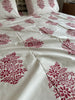 Red Boota Handblock Printed Bedsheet