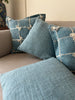 Hand Knotted and Sky Blue Cushion Cover Set