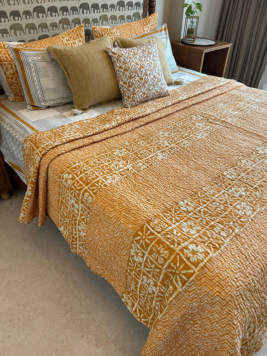 Marigold Cotton Quilted Bedspread Set