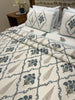 Blue Floral Cypress Cotton Quilted Bedding Set