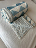 Iceblue patterned reversible cotton Quilt