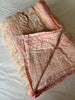 Peach Floral reversible cotton quilt