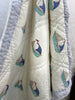 Sailing Ship Hand Block Printed Cotton Baby Quilt