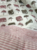 Baby Elephant Umbrella Hand Block Printed Cotton Baby Quilt