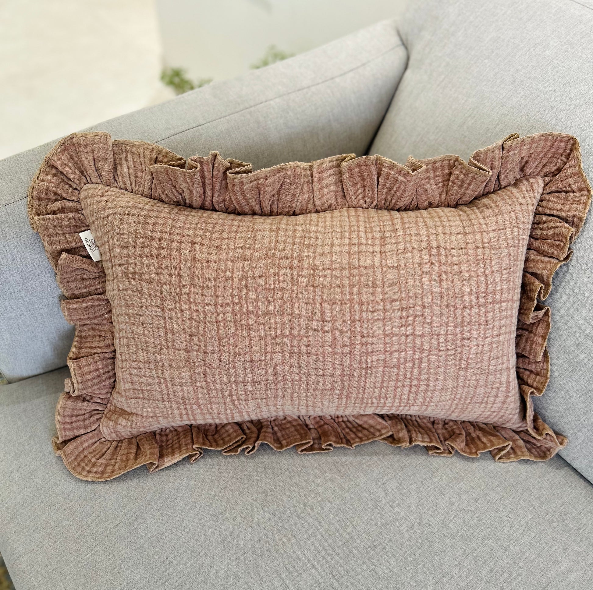 Ruffled Walnut Cushion