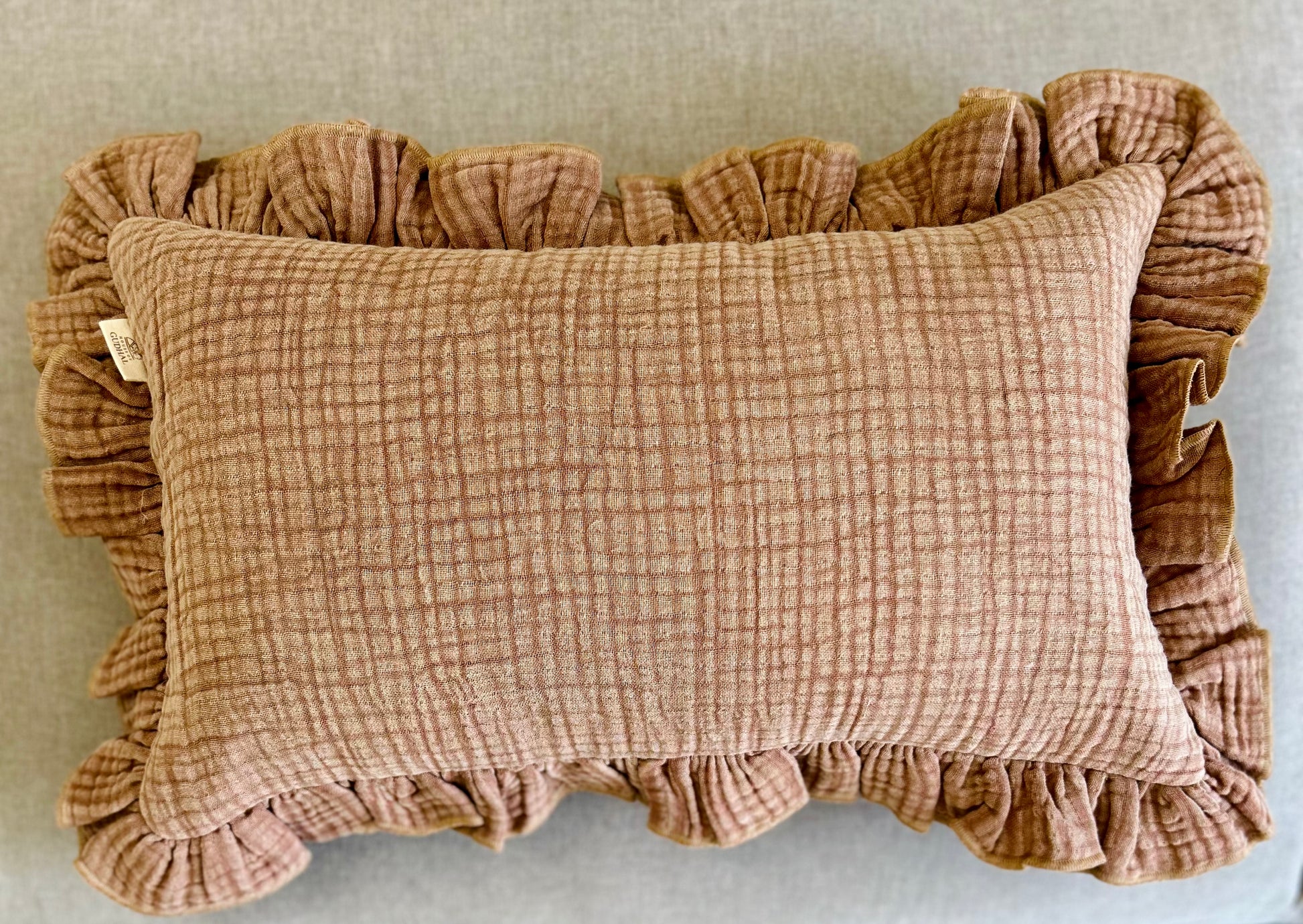 Ruffled Walnut Cushion