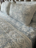 Columbia Blue Handblock Printed Bedspread