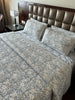 Columbia Blue Handblock Printed Bedspread